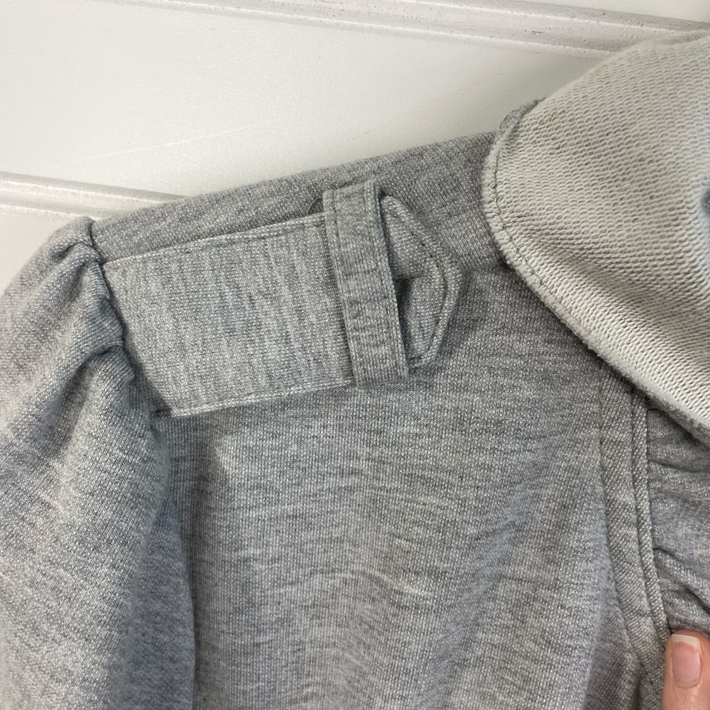 Kut from the Kloth Button Front Ruffle Gray Long Casual Jacket M GUC - Picture 10 of 16